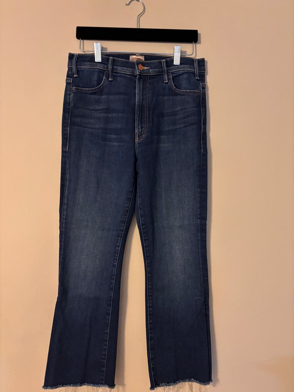 MOTHER The Hustler Ankle Fray Jeans Dark Wash 29